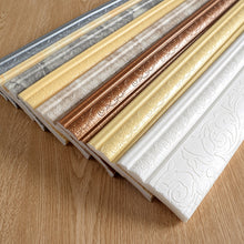 Load image into Gallery viewer, Waterproof Self-adhesive Foam Baseboard Wall Sticker 3D Embossed Waistline Floor Corner Line Skirting Board Stickers Wallpaper