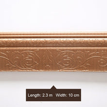Load image into Gallery viewer, Waterproof Self-adhesive Foam Baseboard Wall Sticker 3D Embossed Waistline Floor Corner Line Skirting Board Stickers Wallpaper